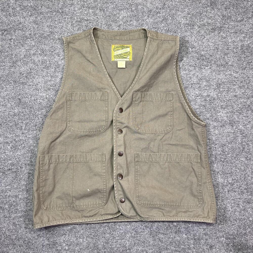 Vintage Smith & Hawken Vest Mens M GreenGoods Canvas Workwear Utility Pockets